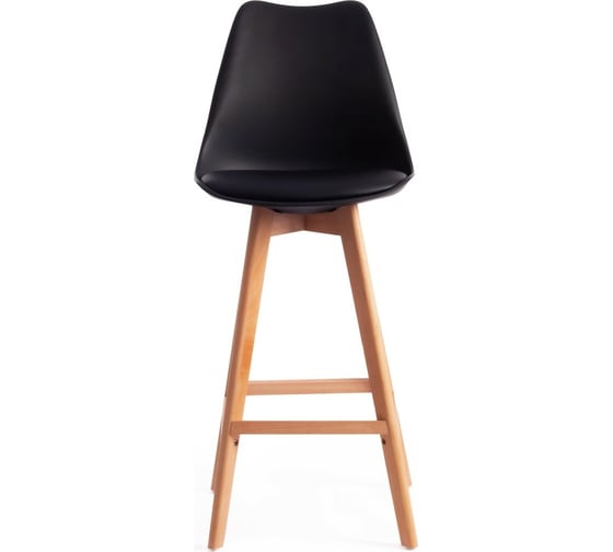Барный стул Tetchair TULIP BAR C1014H пластик/дерево, 57x48x104 см, черный 3010/натуральный, 4 шт 15204
