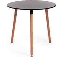 Стол Tetchair MARS T1004 МДФ/дерево, 80x80x75 см, Black черный / Natural натуральный 15187