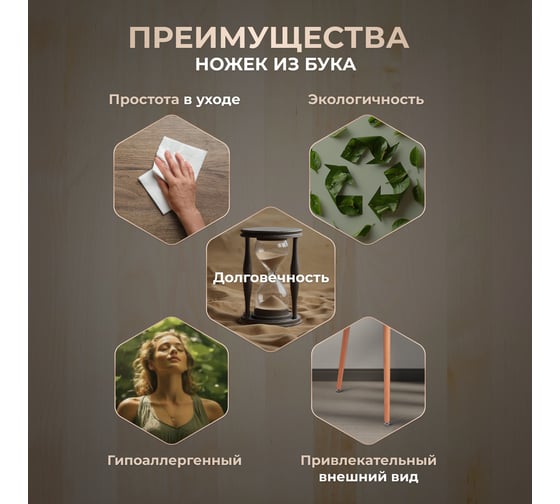 Стол Tetchair MARS T1004 МДФ/дерево, 80x80x75 см, Black черный / Natural натуральный 15187