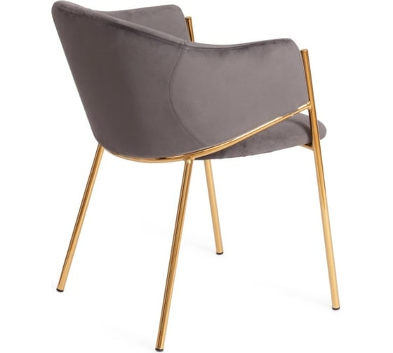 Кресло Tetchair KRONOS 8158 металл/вельвет, серый/золотые ножки, 2 шт G062-40 14151