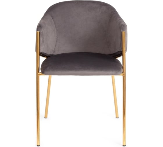 Кресло Tetchair KRONOS 8158 металл/вельвет, серый/золотые ножки, 2 шт G062-40 14151
