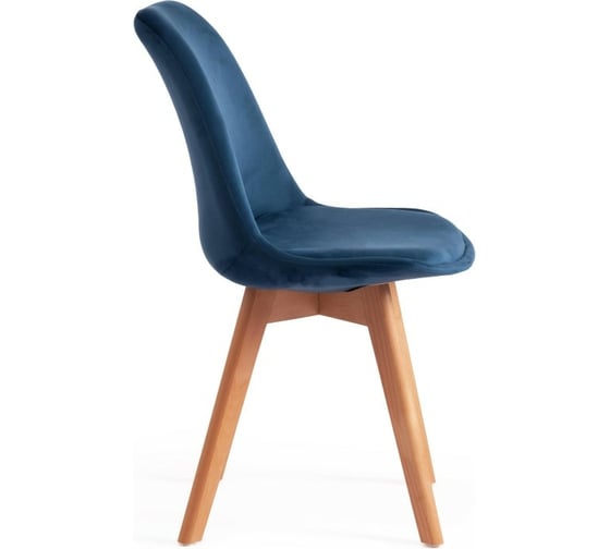 Стул Tetchair TULIP SOFT 74 вельвет/дерево, 54x47x83 см, синий HLR 15852