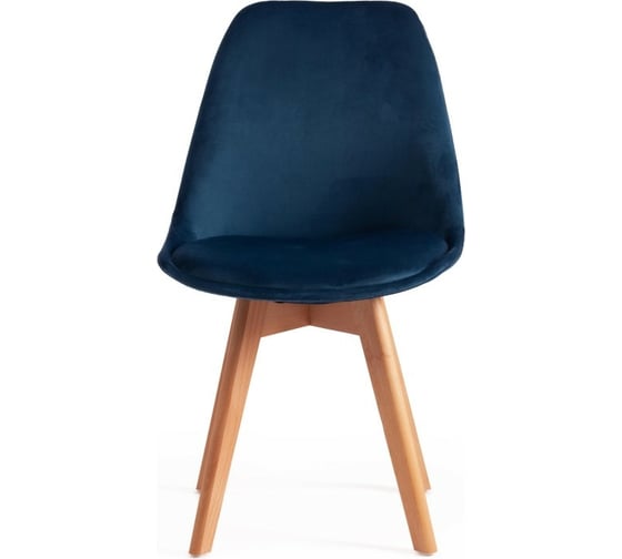 Стул Tetchair TULIP SOFT 74 вельвет/дерево, 54x47x83 см, синий HLR 15852