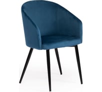 Кресло Tetchair LA FONTAIN 004 вельвет/металл, 60x57x84 см, синий HLR 63/черный 2 шт 15190