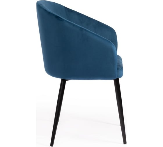 Кресло Tetchair LA FONTAIN 004 вельвет/металл, 60x57x84 см, синий HLR 63/черный 2 шт 15190
