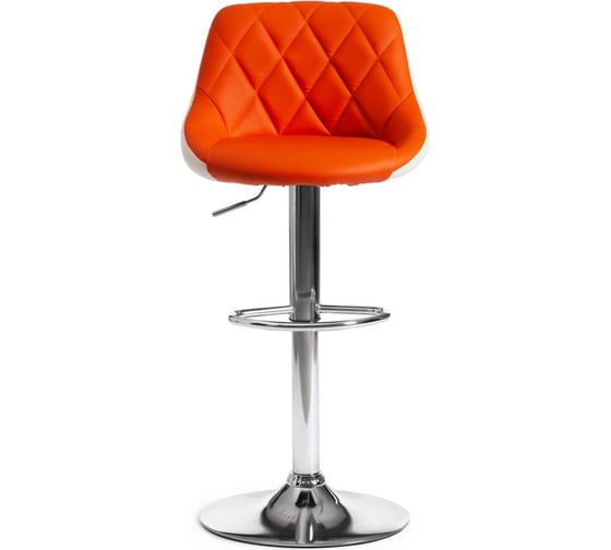 Барный стул Tetchair MESSY KY704C металл/экокожа, 47x48x84-105 см, оранжевый/белый/хром 15098