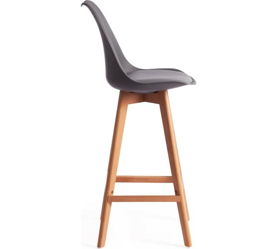 Барный стул Tetchair TULIP BAR C1014H пластик/дерево, 57x48x104 см, серый 024 /натуральный, 4 шт 15205