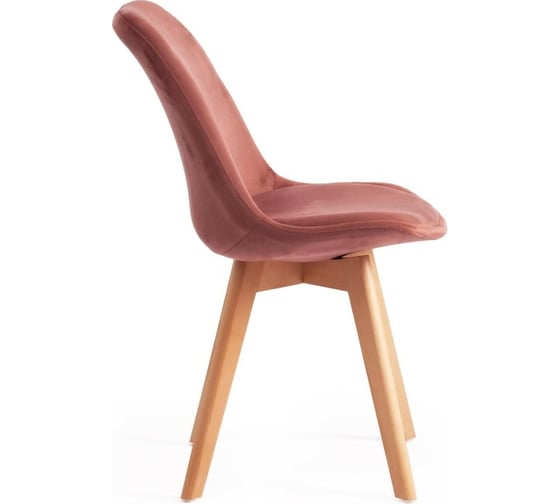 Стул Tetchair TULIP SOFT 74 вельвет/дерево, 54x47x83 см, коралловый HLR 44/натуральный 15849