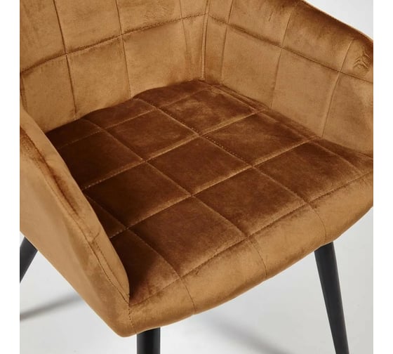 Кресло Tetchair BEATA 8266 металл/ткань, 56x60x82 см, коричневый G-062-61/черный 2 шт 13632
