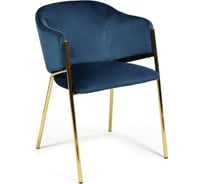 Кресло Tetchair KRONOS 8158 металл/вельвет, синий/золотые ножки, 2 шт G062-48 13442