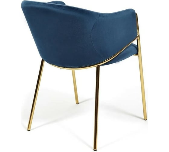 Кресло Tetchair KRONOS 8158 металл/вельвет, синий/золотые ножки, 2 шт G062-48 13442