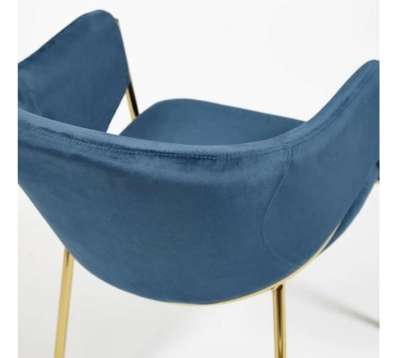 Кресло Tetchair KRONOS 8158 металл/вельвет, синий/золотые ножки, 2 шт G062-48 13442