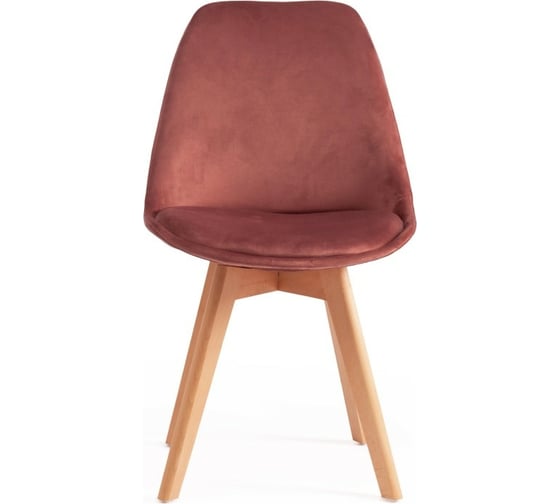 Стул Tetchair TULIP SOFT 74 вельвет/дерево, 54x47x83 см, коралловый HLR 44/натуральный, 4 шт 15221