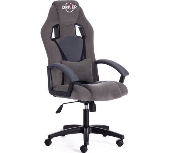 Кресло Tetchair DRIVER флок/ткань, серый/серый, 29/12 15559
