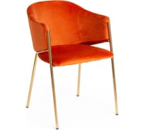 Кресло Tetchair KRONOS 8158 металл/вельвет, рыжий/золотые ножки, 2 шт G062-24 14150