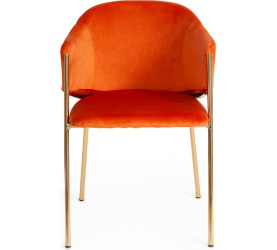 Кресло Tetchair KRONOS 8158 металл/вельвет, рыжий/золотые ножки, 2 шт G062-24 14150