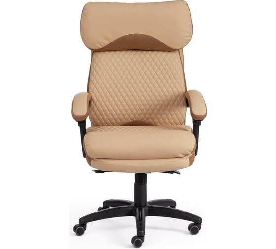 Кресло Tetchair CHIEF кожзам/ткань, бежевый/бронза, 36-34/21 16161