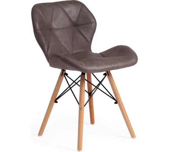 Стул Tetchair STUTTGART 74 экокожа/дерево береза/металл, 50x47x73 см, античный серый, 4 шт 15212 1