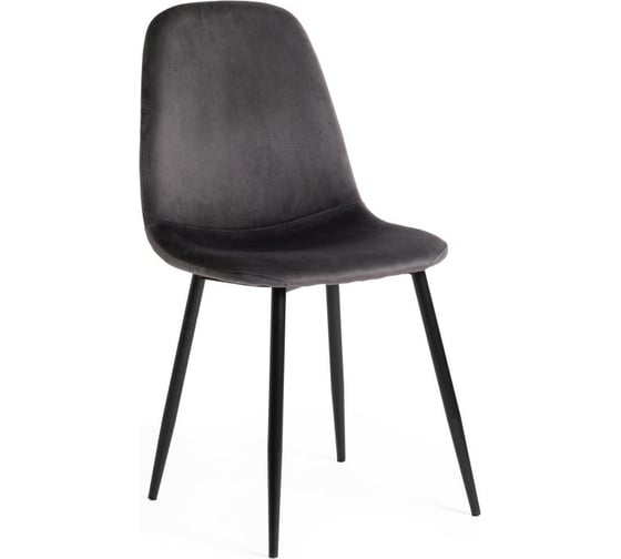 Стул Tetchair BREEZE 4724 металл/вельвет, 44x48x87 см, серый/черные ножки, 4 шт 14262