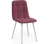 Стул Tetchair CHILLY MAX велюр/металл, 45x54x90 см, сливовый 16/белый 15832