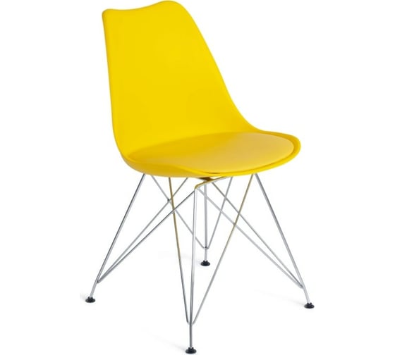 Стул Tetchair TULIP IRON CHAIR EC-123 металл/пластик, 54,5x48x83,5см, желтый, 4 шт 14177