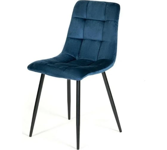 Стул Tetchair CHILLY 7094 металл/вельвет, 45x55x87,5 см, синий/черный, G062-48, 4 шт 13290