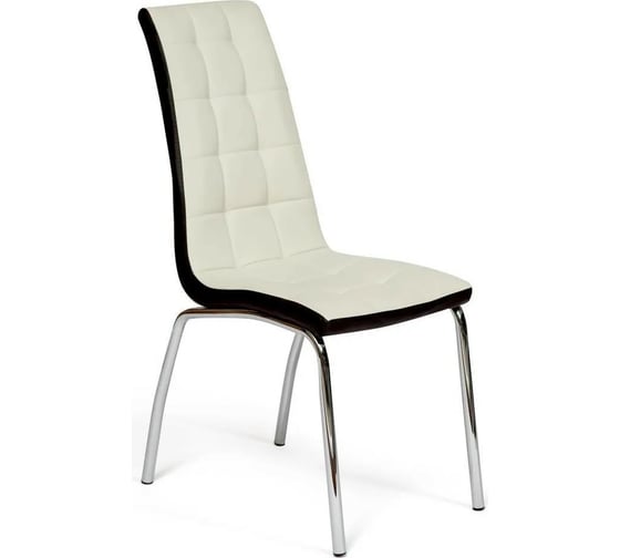 Стул Tetchair ALESSI 36 металл/экокожа, 42x65x101x49 см, слоновая кость/темно-коричневый, 4 шт 12036