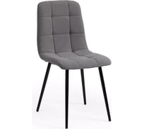 Стул Tetchair CHILLY MAX велюр/металл, 45x54x90 см, серый 25/черный 15831