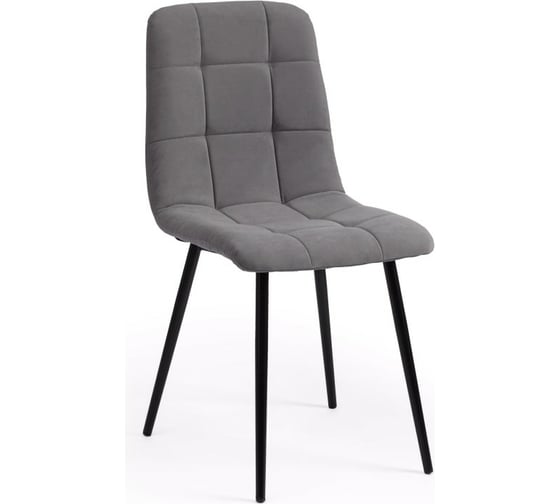 Стул Tetchair CHILLY MAX велюр/металл, 45x54x90 см, серый 25/черный 15831 1