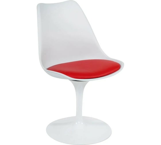 Стул Tetchair TULIP FASHION CHAIR 109 металл/пластик/PU, 55x48x81 см, белый/красный 13198
