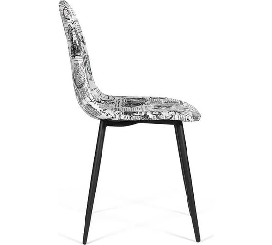 Стул Tetchair ALLEN DС409 металл/ткань, 42x54x82x46 см, черно-белый принт Ретро/черные, 4 шт 12475