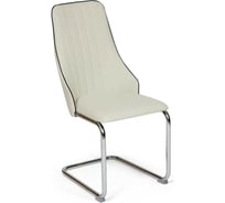Стул Tetchair FRATELLI 8415 металл/экокожа/хром, 44x62x97x47см, слоновая кость окантовка, 4 шт 11425