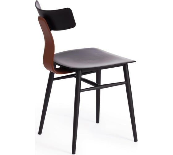 Стул Tetchair ZULUS 8333 пластик/металл, 43x49x45x74 см, 2 шт black черный / brown коричневый 15525