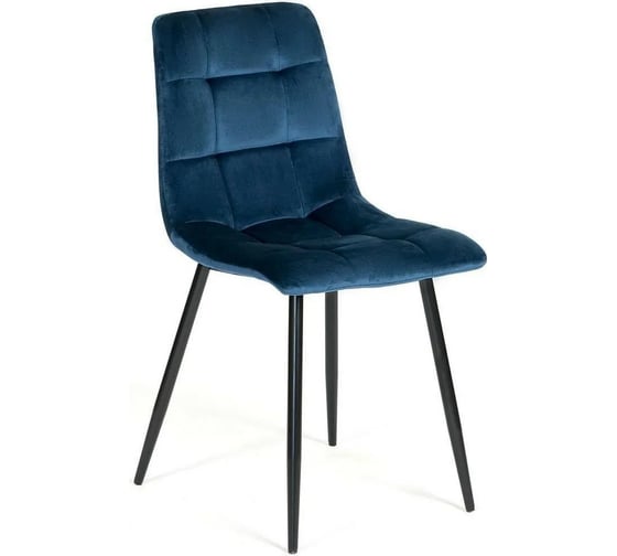Стул Tetchair CHILLY 7094 металл/вельвет, 45x55x87,5 см, синий/черный 15390 1