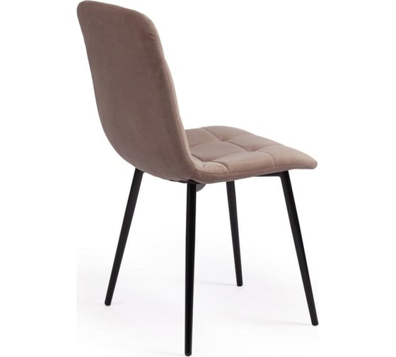 Стул Tetchair CHILLY MAX велюр/металл, 45x54x90 см, серо-бежевый 08/черный 15828