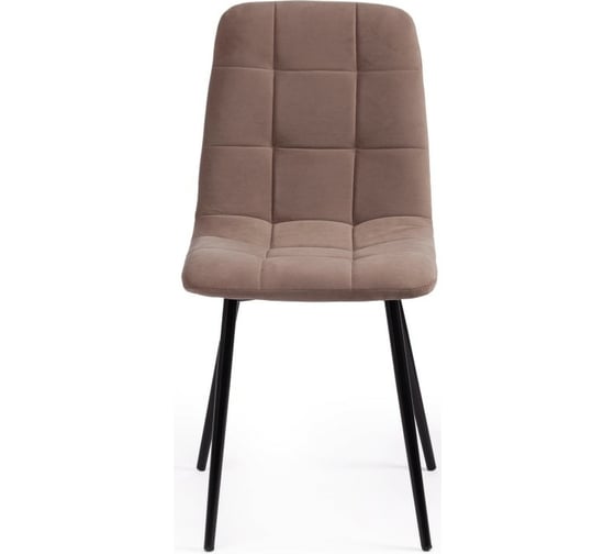 Стул Tetchair CHILLY MAX велюр/металл, 45x54x90 см, серо-бежевый 08/черный 15828