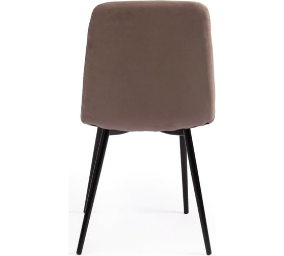 Стул Tetchair CHILLY MAX велюр/металл, 45x54x90 см, серо-бежевый 08/черный 15828