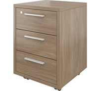 Тумба Монолит Дублин выкатная (3 ящика с замком) 450x450x600 Дуб кофейный37 ДБ17.С37