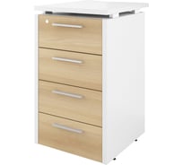 Тумба Монолит Дублин приставная (4 ящика с замком) 450x450x750 Белый30/Акация лорка31 ДБ44.С32