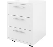 Тумба Монолит Дублин выкатная / 3 ящика с замком / 450x450x600 Белый30 ДБ17.С ДБ17.С30