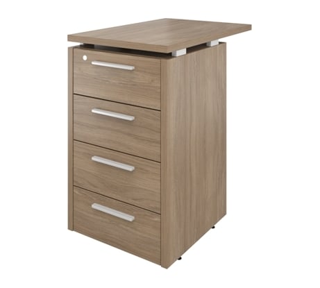 Приставная тумба Монолит 4 ящика с замком 450x700x750 дуб кофейный 37 ДБ38.С37