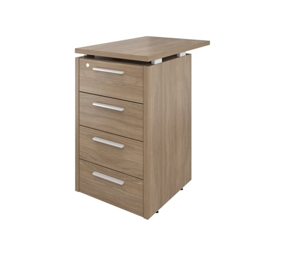 Приставная тумба Монолит 4 ящика с замком 450x700x750 дуб кофейный 37 ДБ38.С37 1