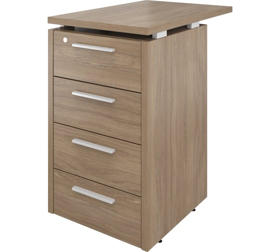 Тумба Монолит Дублин приставная (4 ящика с замком) 450x700x750 Дуб кофейный37 ДБ38.С37