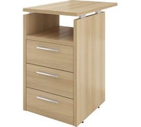 Тумба Монолит Дублин приставная (3 ящика с полкой и замком) 450x700x750 Акация лорка31 ДБ37.С31
