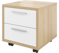 Тумба Монолит Дублин выкатная (2 ящика) 450x450x456 Акация лорка31/Белый30 ДБ16.С33