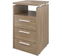 Тумба Монолит Дублин приставная (3 ящика с полкой и замком) 450x450x750 Дуб кофейный37 ДБ43.С37