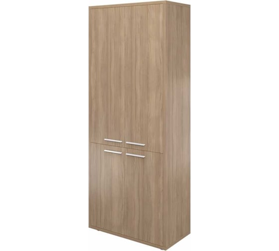 Высокий закрытый шкаф Монолит 4 двери 800x400x1980 дуб кофейный 37 ДБ39.37