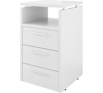 Тумба Монолит Дублин приставная / 3 ящика с полкой и замком / 450x450x750 Белый30 ДБ43.С ДБ43.С30