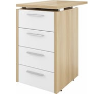 Тумба Монолит Дублин приставная (4 ящика с замком) 450x700x750 Акация лорка31/Белый30 ДБ38.С33