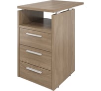 Приставная тумба Монолит 3 ящика с полкой и замком 450x700x750 дуб кофейный 37 ДБ37.С37
